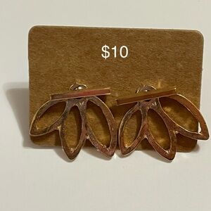 Gold-Tone Leaf Earrings